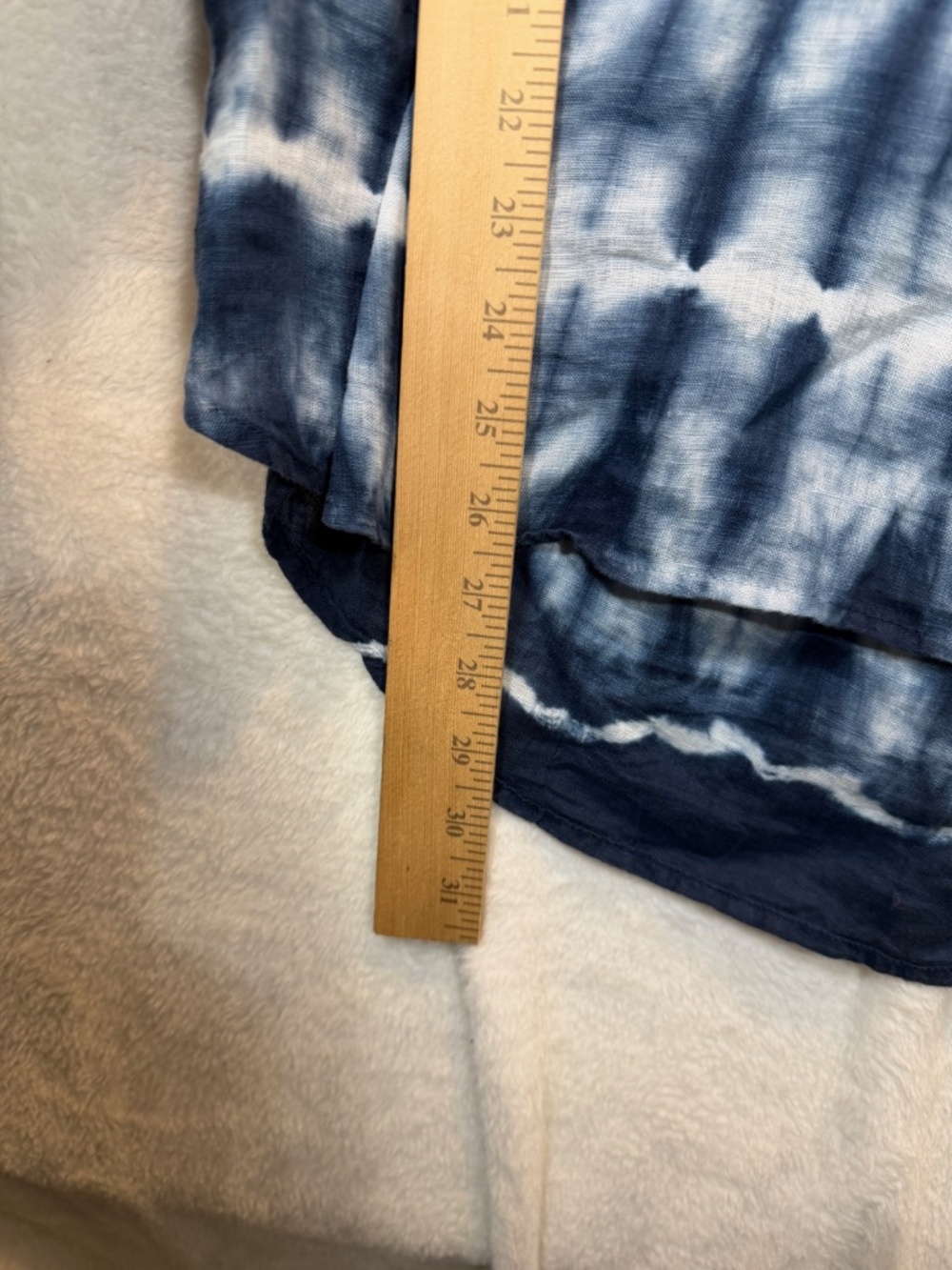 GAP Tunic Top Womens Size Large Blue White Linen Tie Dye Coastal Boho Oversized - Picture 7 of 8